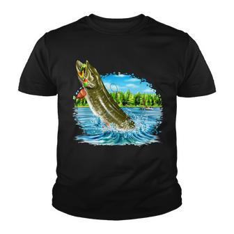 Wildlife - Fishing Muskie Fish Portrait Youth T-shirt - Monsterry AU