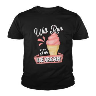 Will Run For Ice Cream Gift For Runners And Running Lovers Youth T-shirt - Thegiftio UK
