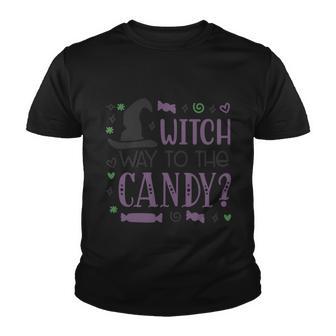 Witch Way To The Candy Halloween Quote V2 Youth T-shirt - Monsterry