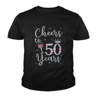 Women Gift Cheers To 50 Years 1969 50Th Birthday Gift For Womens Youth T-shirt - Monsterry