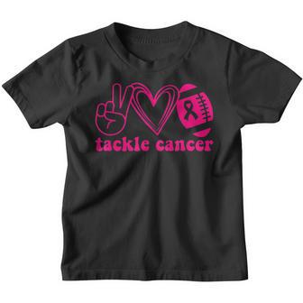 Women Tackle Football Pink Ribbon Breast Cancer Awareness Youth T-shirt - Thegiftio UK