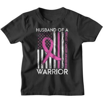 Womens Cute Husband Of A Warrior Breast Cancer Awareness Support Youth T-shirt - Thegiftio UK