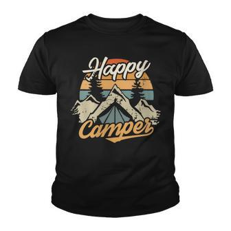 Womens Happy Camping Outdoor Camper Youth T-shirt - Thegiftio UK
