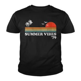Womens Summer Vibes Vintage Beach Retro Sunset 70S Vacation Gift Youth T-shirt - Thegiftio UK