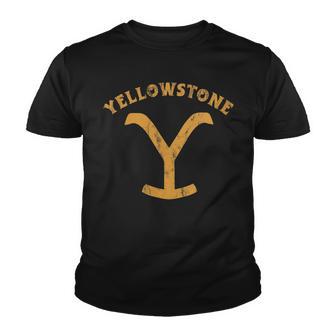 Womens Vintage Yellowstone National Park Faded & Distressed Youth T-shirt - Thegiftio UK