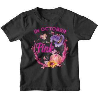Womens Womens In October We Wear Pink Pumpkin Breast Cancer V4 Youth T-shirt - Thegiftio UK