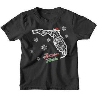 Xmas Home Florida Fractal Mandala State Pride Community Youth T-shirt - Thegiftio UK