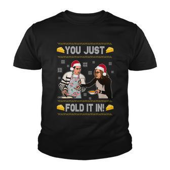 You Just Fold It Funny Cheese Xmas Sweater Youth T-shirt - Monsterry UK