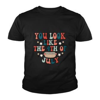 You Look Like The 4Th Of July Hot Dog Usa Patriotic Pride Youth T-shirt - Monsterry DE