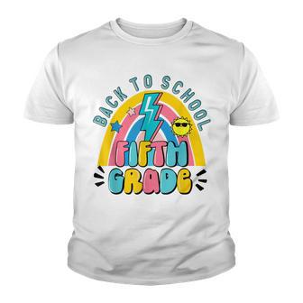 5Th Fifth Grade Cute Rainbow Back To School Teacher Boy Girl Youth T-shirt - Thegiftio UK