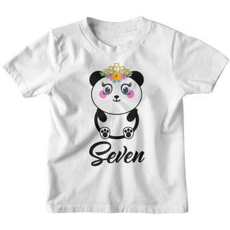 7 Year Old Gifts Cute Panda Birthday Girl 7Th Birthday Funny Youth T-shirt - Thegiftio UK