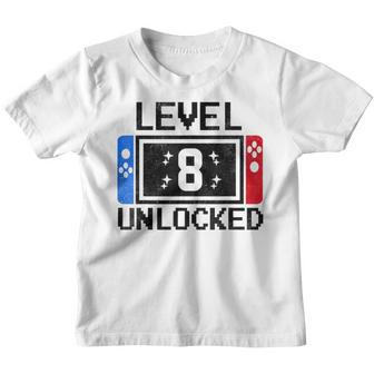 8 Year Old Gifts Level 8Th Birthday Boy Video Games Gaming Youth T-shirt - Thegiftio UK