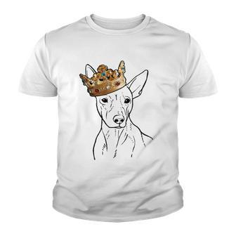 American Hairless Terrier Dog Wearing Crown Youth T-shirt | Mazezy