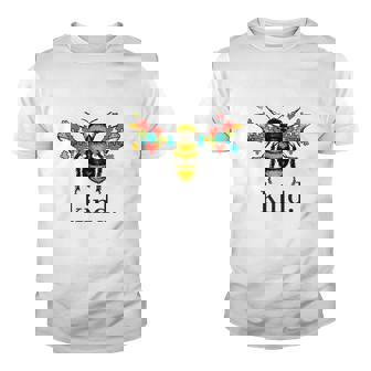 Autism Awareness Bee Kind Puzzle Pieces Tshirt Youth T-shirt - Monsterry