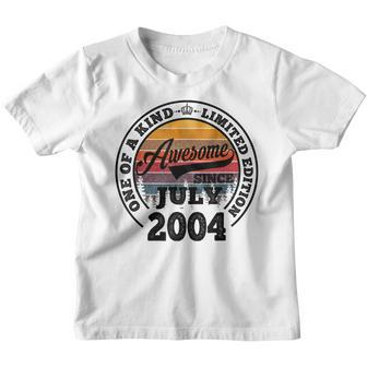 Awesome Since July 2004 18Th Birthday Gift 18 Years Old Youth T-shirt - Thegiftio UK