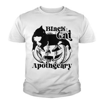 Black Cat Apothecary Cat Witch Pumpkin Halloween Costume V2 Youth T-shirt - Seseable