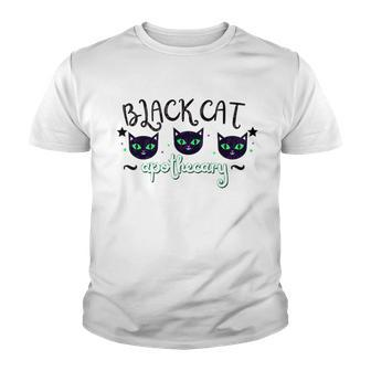 Black Cat Apothecary Halloween Gift Youth T-shirt - Seseable