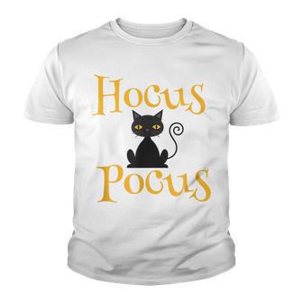Black Cat Hocus Pocus Funny Witch Costume Youth T-shirt - Thegiftio UK
