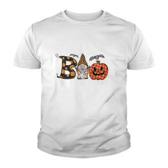 Boo Creww Gnomes Leopard Funny Halloween Youth T-shirt - Seseable