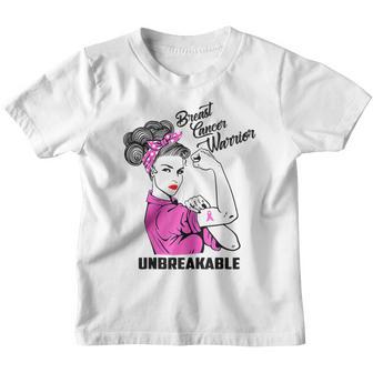 Breast Cancer Warrior Unbreakable Breast Cancer Awareness Youth T-shirt - Thegiftio UK