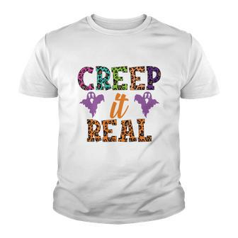 Colorful Boos Creep It Real Halloween Gifts Youth T-shirt - Seseable