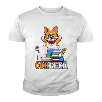 Corgeek Cute Educated Corgi Youth T-shirt - Thegiftio UK