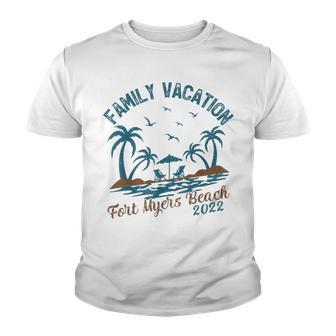 Family Vacation 2022 Palm Tree Florida Fort Myers Beach Youth T-shirt - Seseable
