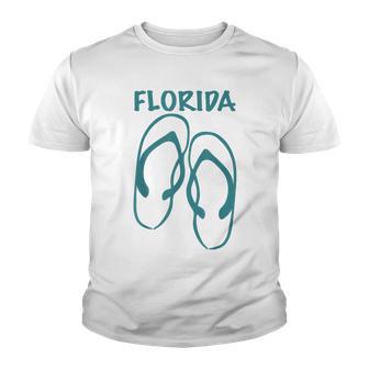 Florida Beach Flip Flop Sandal Sand Sun Surf Atlantic Ocean Youth T-shirt - Thegiftio UK