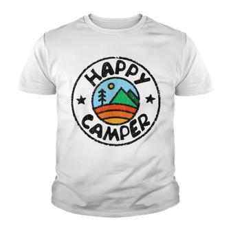 Funny Camper Happy Camping Lover Camp Vacation V2 Youth T-shirt - Thegiftio UK