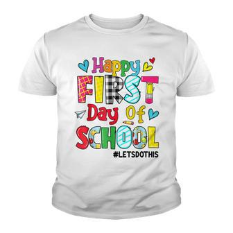 Funny Happy First Day Of School Lets Do This Back To School Youth T-shirt - Thegiftio UK