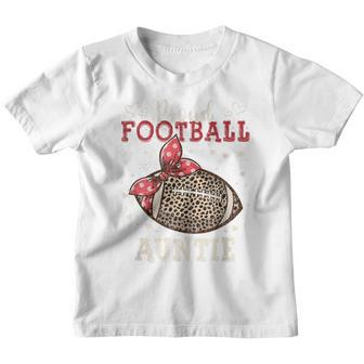 Funny Proud Football Auntie Leopard Game Day Players Youth T-shirt - Thegiftio UK