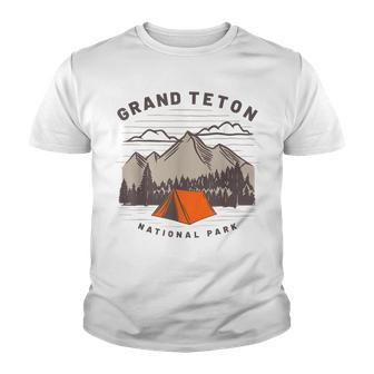 Grand Teton National Park Wyoming Camping Mountain Hiking Youth T-shirt - Thegiftio UK
