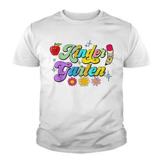Groovy Kindergarten Vibes Retro Back To School Teachers Kids Youth T-shirt - Seseable
