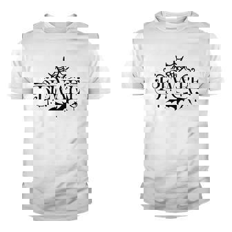 Halloween Beware Bat And Spidernet Black Version Youth T-shirt
