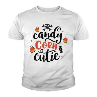 Halloween Candy Corn Cutie Black And Orange Design Youth T-shirt - Seseable