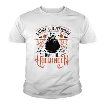 Halloween Candy Countdown Days Till Halloween Orange And Black Youth T-shirt - Seseable