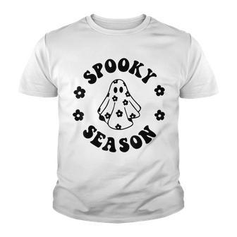 Halloween Ghost Vintage Groovy Trick Or Treat Spooky Vibes Youth T-shirt - Seseable