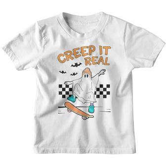 Halloween Retro Creep It Real Vintage Ghost Halloween Youth T-shirt - Thegiftio UK