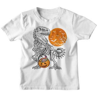 Halloween Shirts For Boys Kids Dinosaur Skeleton T Rex Scary Youth T-shirt - Thegiftio UK