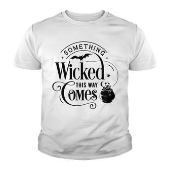 Halloween Something Wicked This Way  Comes Black Youth T-shirt