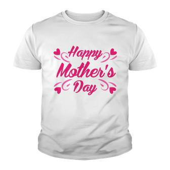 Happy Mothers Day Hearts Gift Tshirt Youth T-shirt - Monsterry