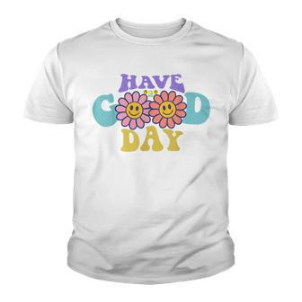 Have A Good Day Pink Smiley Face Preppy Aesthetic Trendy Youth T-shirt - Thegiftio UK