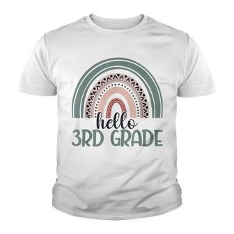 Hello 3Rd Grade Teacher Student Third Grade Rainbow Youth T-shirt - Thegiftio UK