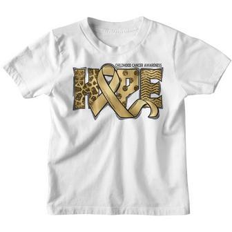 Hope Childhood Cancer Awareness Month September Go Gold Cure Youth T-shirt - Thegiftio UK