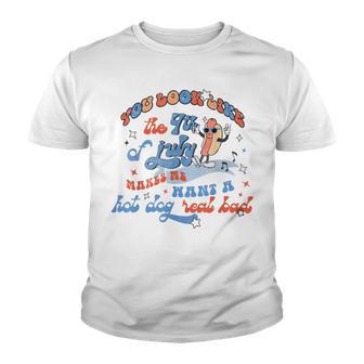 Hot Dog Love Usa Funny You Look Like Fourth Of July Vintage Youth T-shirt - Thegiftio UK