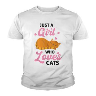 Just A Girl Who Loves Cats - Cat Youth T-shirt - Thegiftio UK