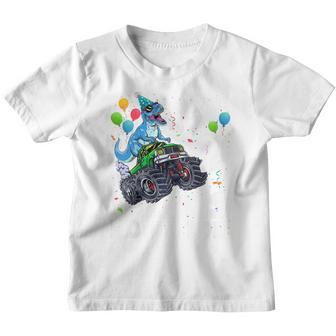 Kids 2 Year Old Monster Truck Dinosaur 2Nd Birthday Boys Toddler Youth T-shirt - Thegiftio UK