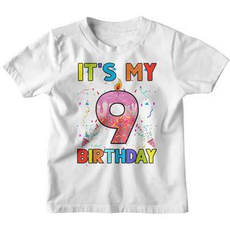 Kids 9 Years Old Gifts Its My 9Th Birthday Doughnut Girl Kids Youth T-shirt - Thegiftio UK