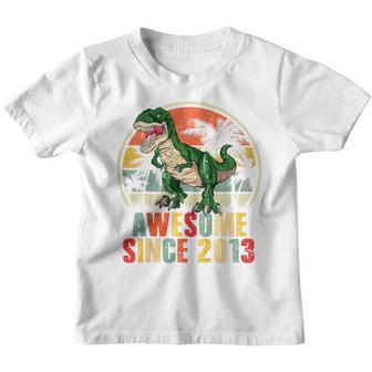 Kids 9Th Birthday Dinosaur Boy 9 Year Old Awesome Since 2013 Gift Youth T-shirt - Thegiftio UK