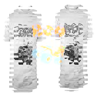 Kids Boys Halloween Skeleton Riding Monster Truck Boo Youth T-shirt - Thegiftio UK